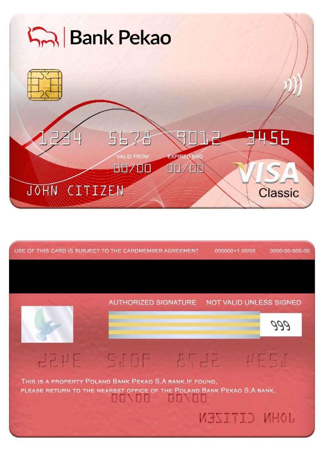 Poland Bank Pekao S.A bank visa classic card